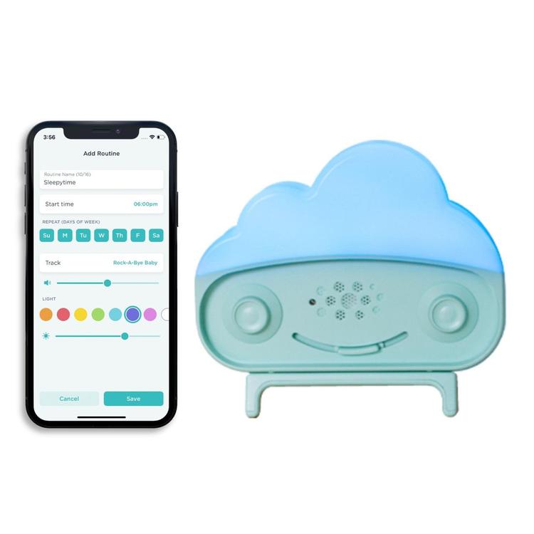 SNOObie® Smart Soother beside the opened Happiest Baby app on the phone