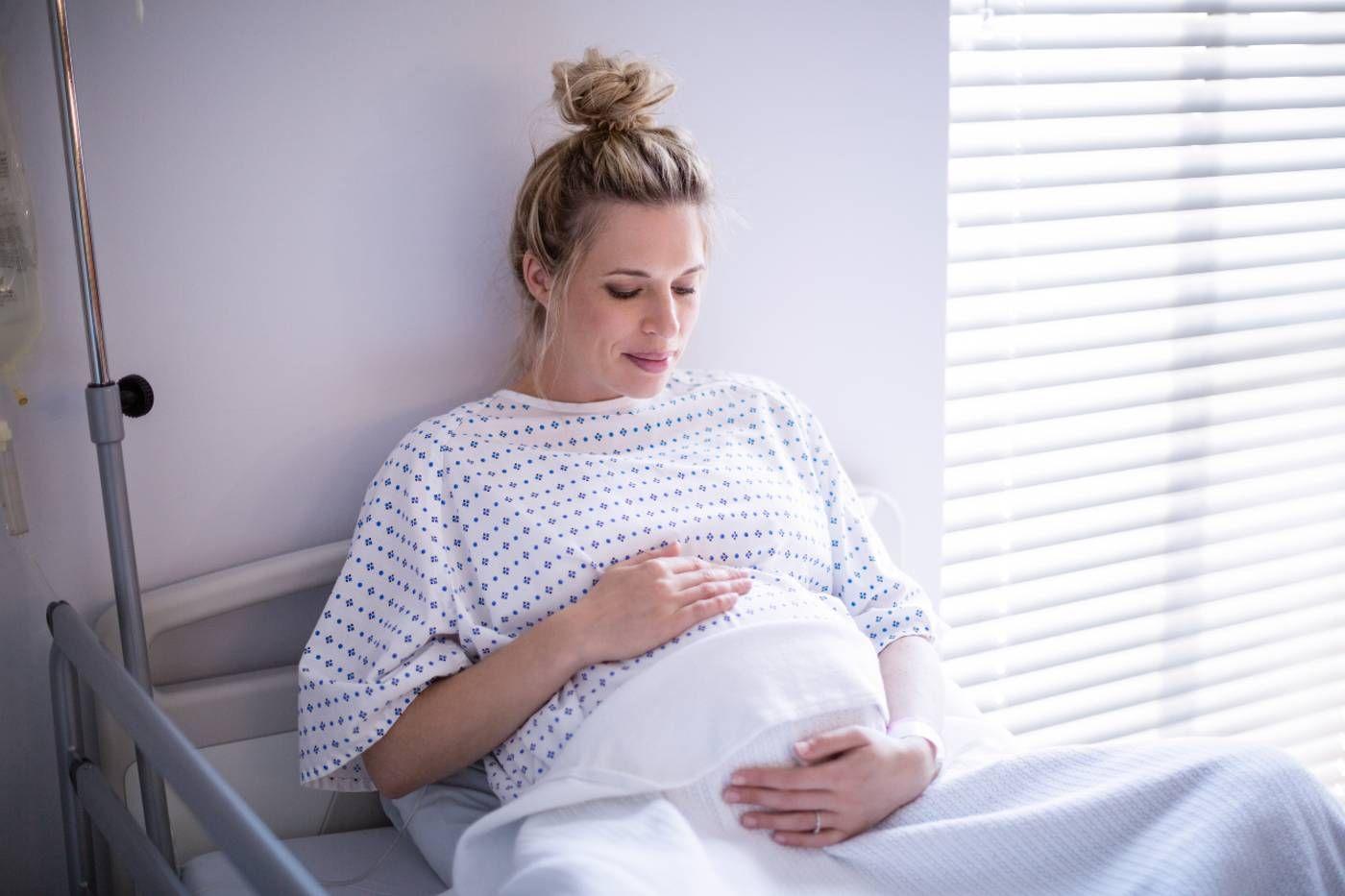 A mum relaxes during labour
