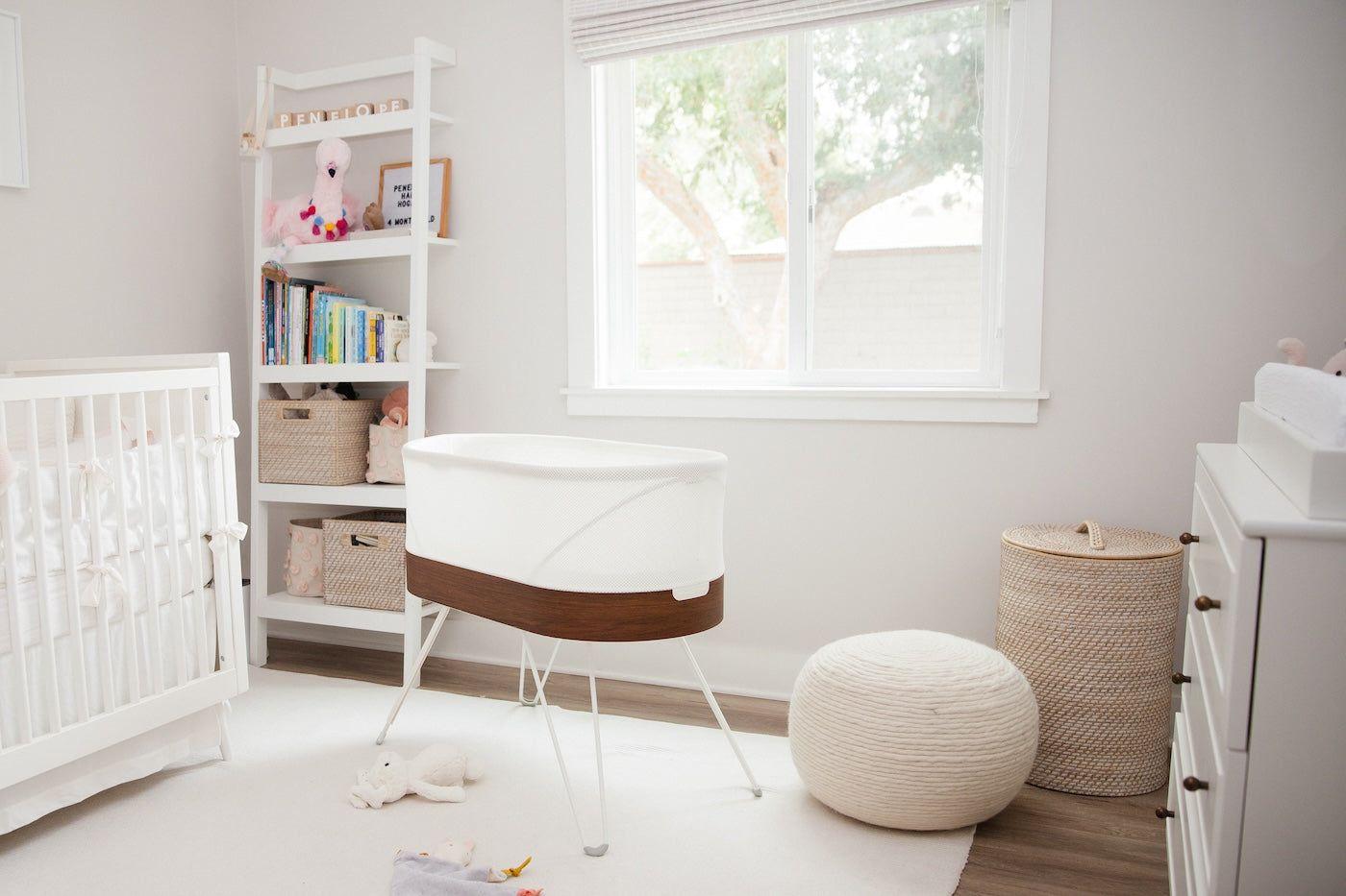 Bright clean nursery with SNOO